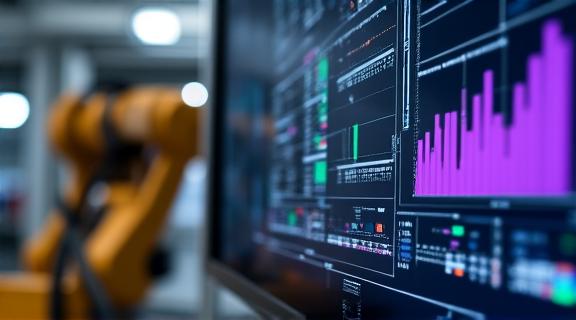 データの可視化モニターとロボット